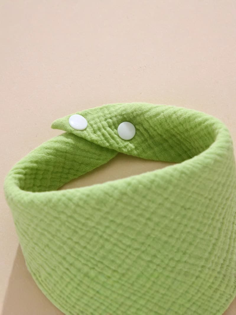 Amazon Baby Bib Solid Color Pure Cotton Gauze Feeding Bib Breathable Anti-Spitup Drool Bib with Bound Edges