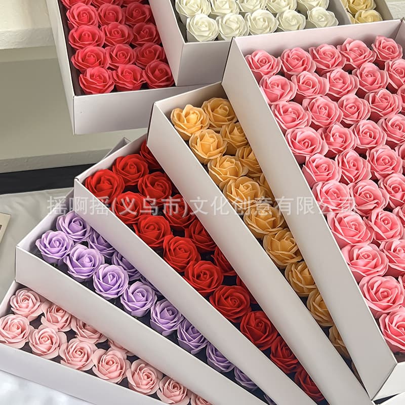 Factory Direct Mini Thumb Flower Head DIY Semi-Finished Soap Rose Flower Head Soap Flower Gift Wholesale