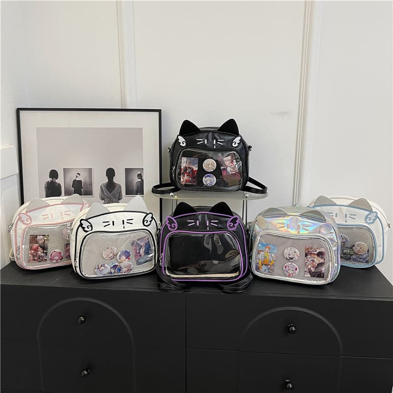 y2k Millennial Hot Girl Meow Meow Pain Bag Shoulder Bag Backpack Comic Mechanical Cat Cat Casual Commuting Portable Crossbody Bag