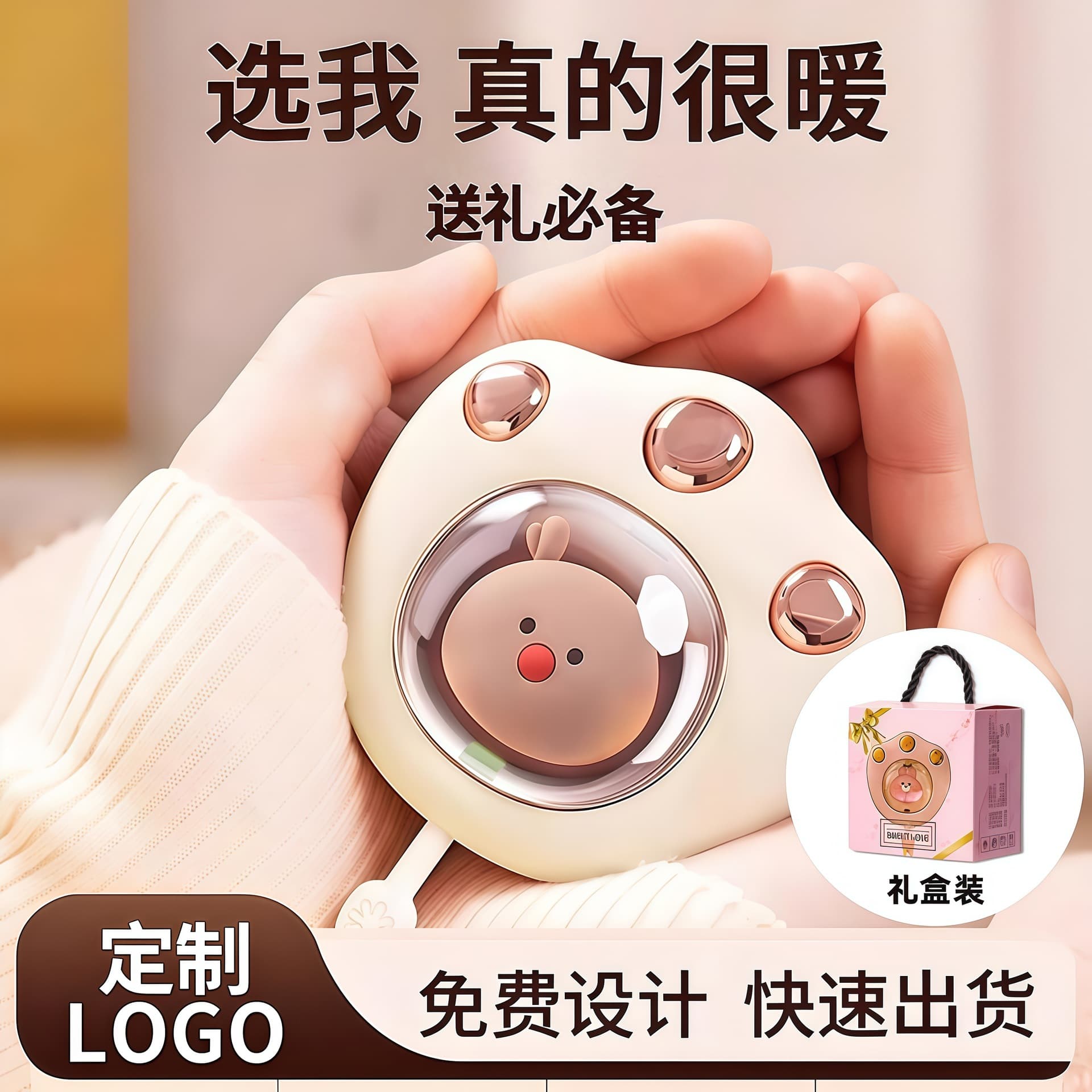 Cat Paw Hand Warmer Rapid Heating Explosion-proof Charging Portable Winter Hand Warmer Mini Warm Pack Souvenir Wholesale