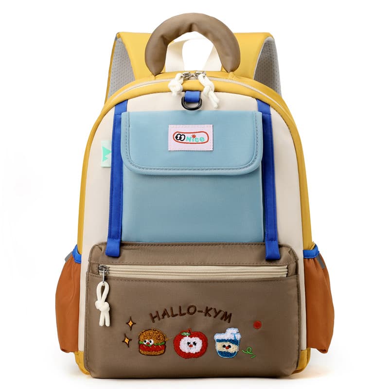 Children's Backpack Korean Style Casual Color Block Kindergarten Boys Girls Trendy Double Shoulder Bag Preschool Kids Schoolbag