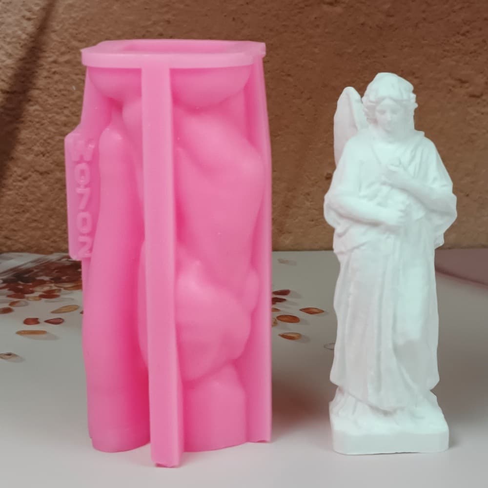 Angel Ornament Candle Plaster DIY Plaster Ornament Candle Holder Silicone Mold W0702