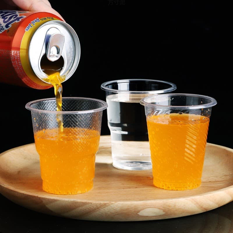 Disposable Plastic Cups, Transparent Water Cups, Household Thickened Hard Cups, Aviation Cups, 50-500 Pieces Per Pack