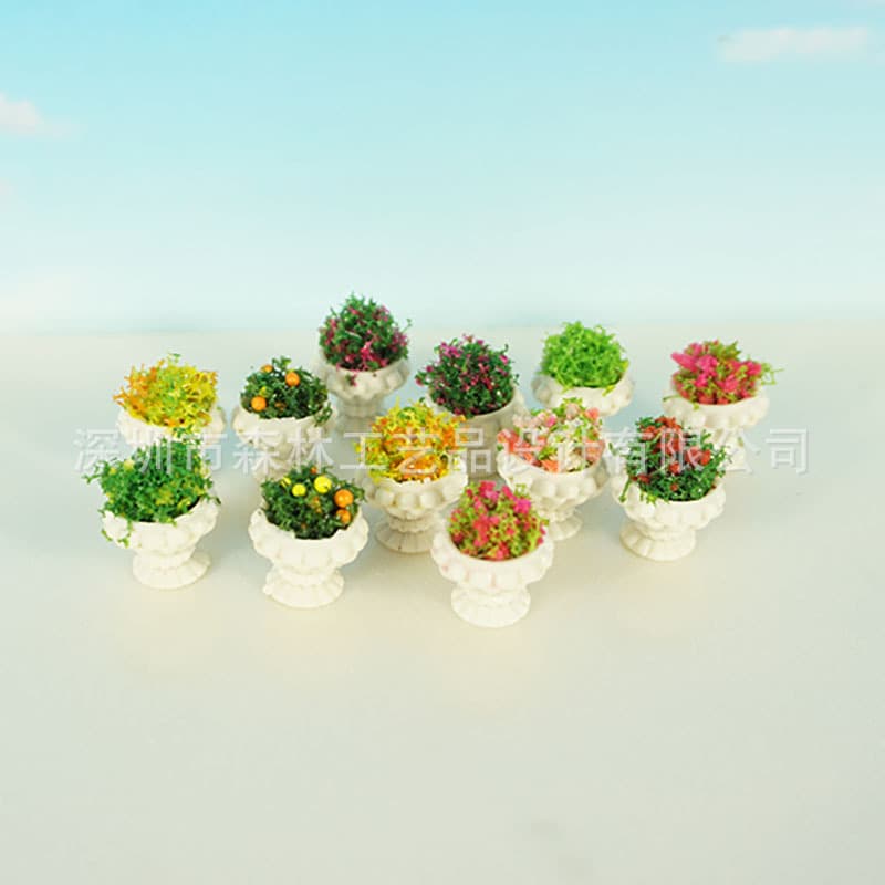 Dollhouse accessories, mini plant models, realistic potted plants, miniature landscape ornaments, potted plants, style B.