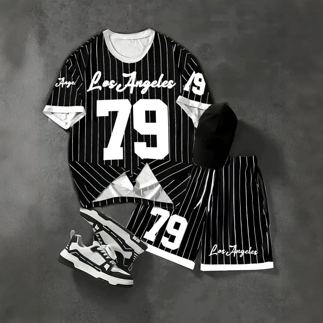 2026 New Cross-Border European and American Street Style Loose Comfortable Quick-Dry Breathable 3D Digital Print Men's Set