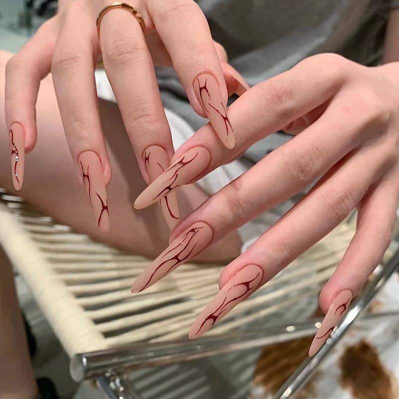Cross-Border Hot Selling Wearable Nails Nude Gradient European and American Trendy Nail Tips Short Style 24 Pieces Export Fake Nails Removable