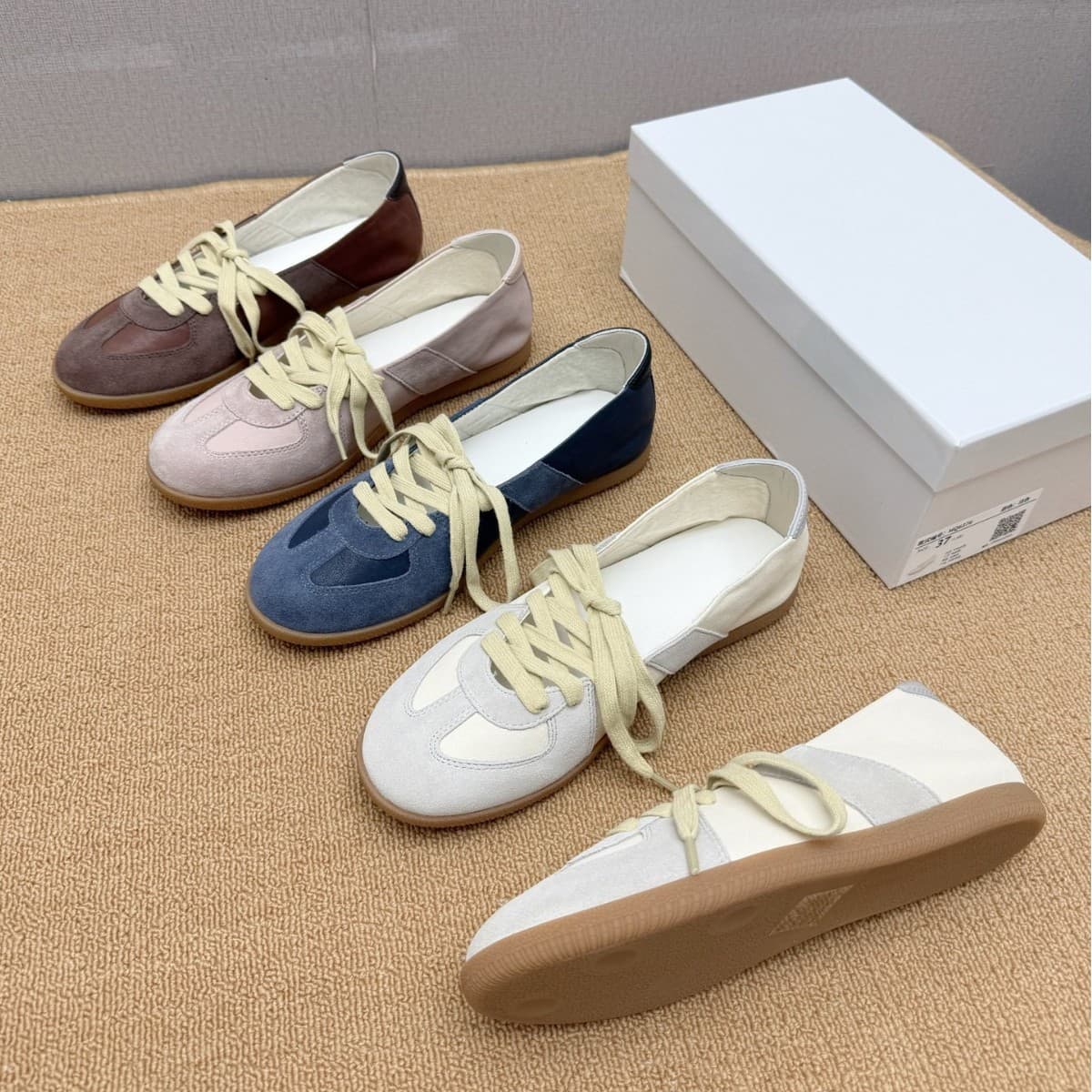 Dongguan OEM Factory Top Version ~ 26FW Top Layer Cowhide M6 German Training Shoes Women's Genuine Leather MM Girl Ballet Mary Jane Shoes