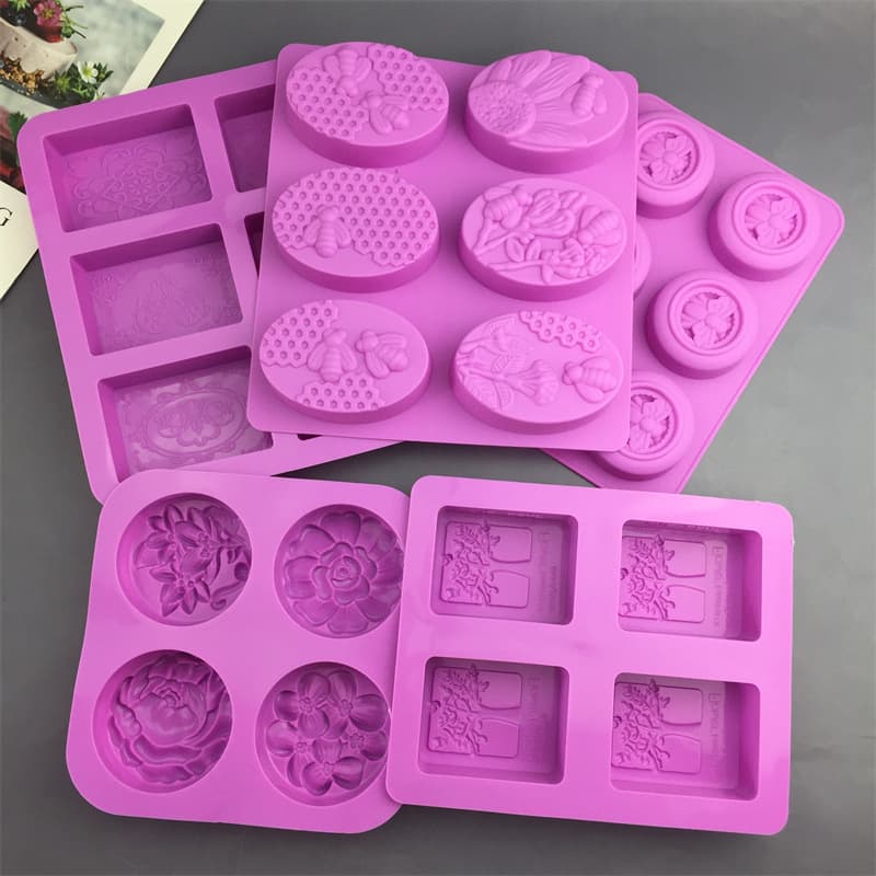 Bee flower square tree square rectangular round handmade soap mold cold manufacturing silicone mold cake bread mold