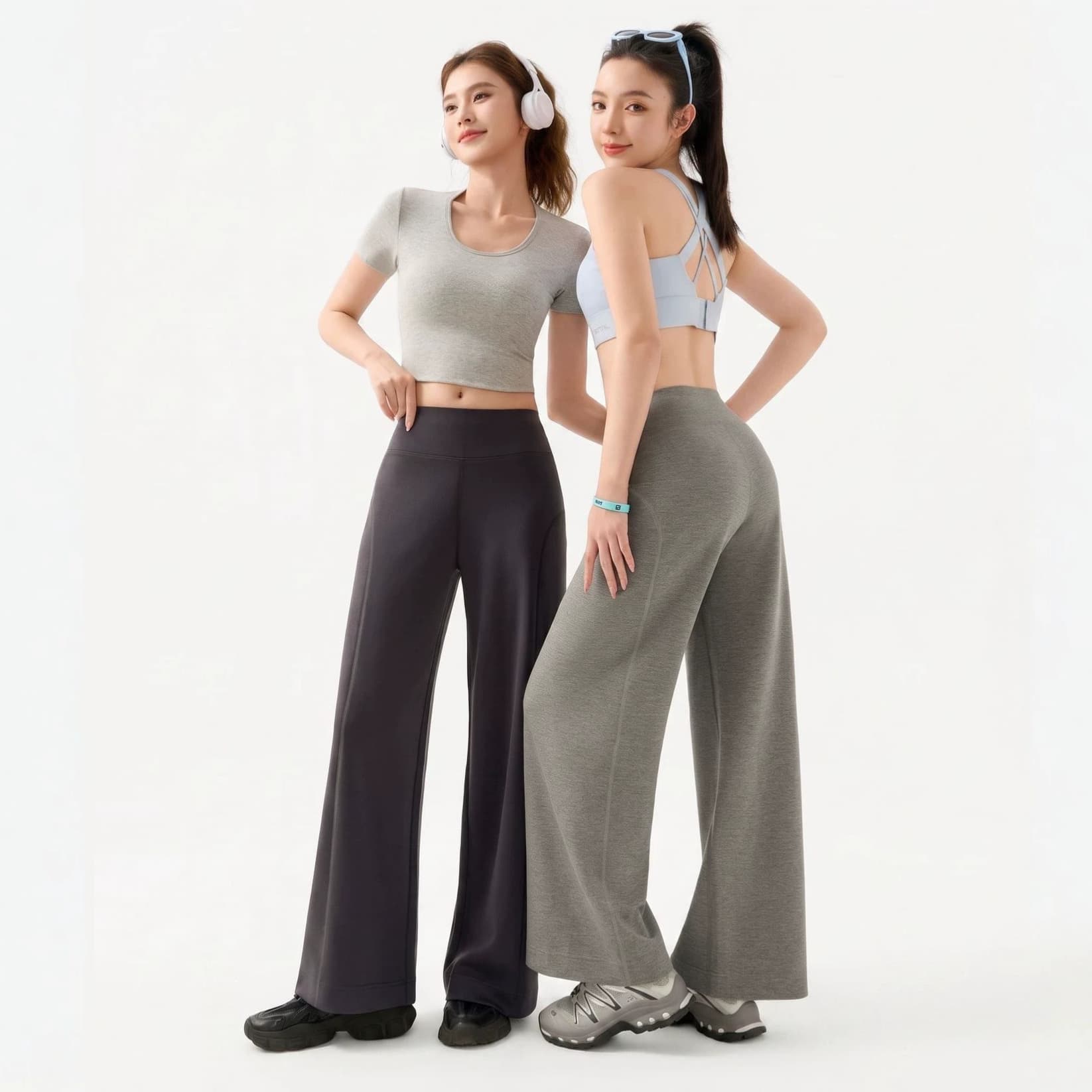New Autumn Lyocell Split Hem High-Waist Wide-Leg Slimming Straight Pants for Women, Breathable Moisture-Wicking Casual Trousers
