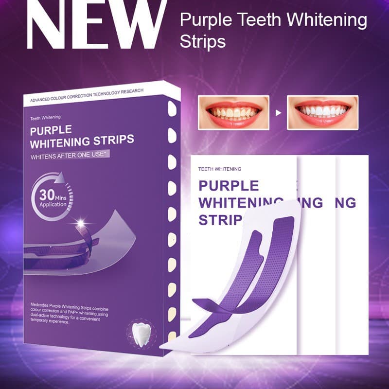 Cross-Border Exclusive Supply of Brightening Stain-Removing Tooth Strips with Mild Ingredients for Cleaning and Caring for Teeth, Freshening the Mouth, 7 Pairs