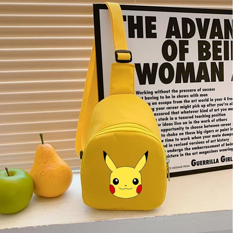 Pikachu Kawaii cute children's chest bag for boys and girls anime cartoon shoulder bag for men and women cute cross-border
