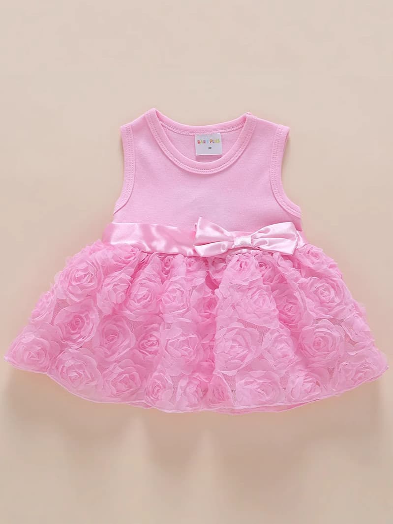 100 Days Celebration Baby Girl Princess Dress, 1st Birthday Gown, Red Summer Outfit for Baby Girls