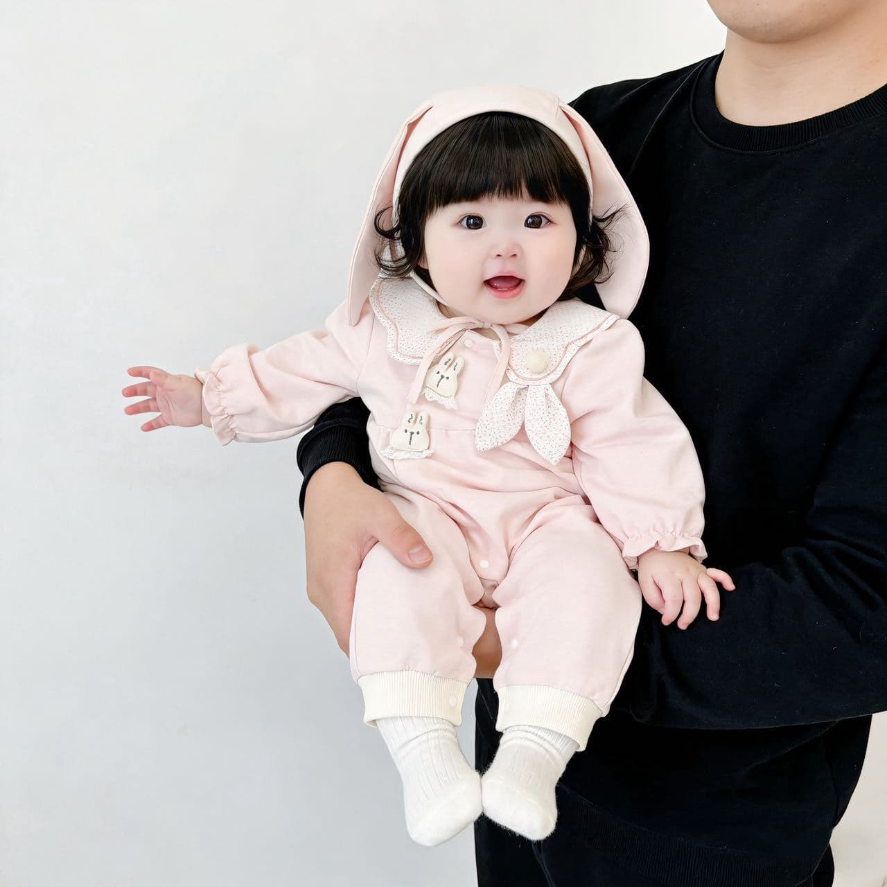 Baby Spring and Autumn Double Layer One-piece Clothes Princess Super Cute Harness Baby Girl Spring Clothes Fashionable Cartoon Climbing Clothes