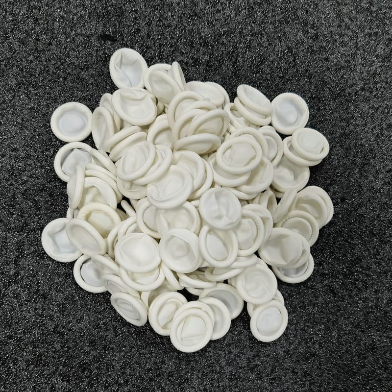 Factory Sales White Powder-Free Finger Cots, Rubber Gloves, Electronic Factory Latex Finger Cots, 400g Pack