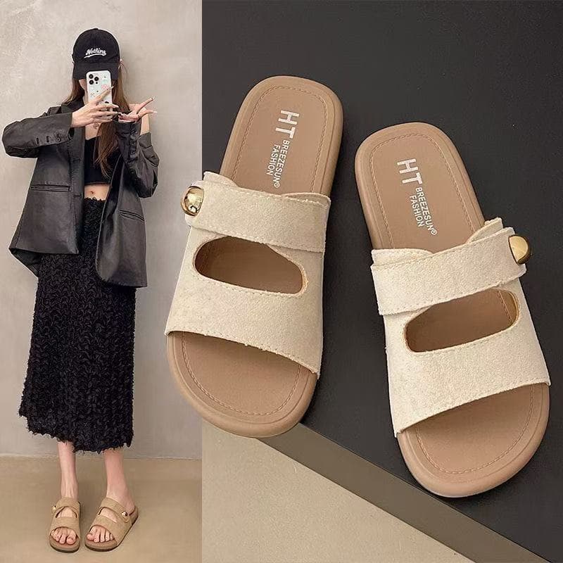 2026 New Summer Slippers, Thick-Soled Casual Versatile Slide Sandals, Internet Celebrity Hot-Selling Outdoor Beach Sandals