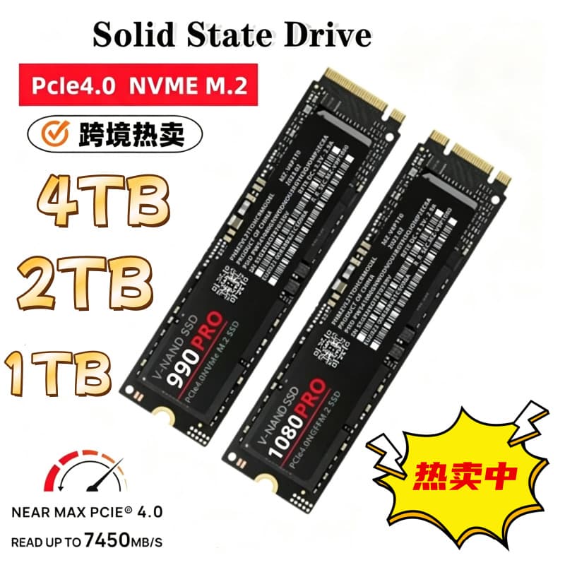 Cross-border SSD NVMe M.2 SSD 990PRO 1080PRO Upgrade Expansion 1TB 2TB 4TB