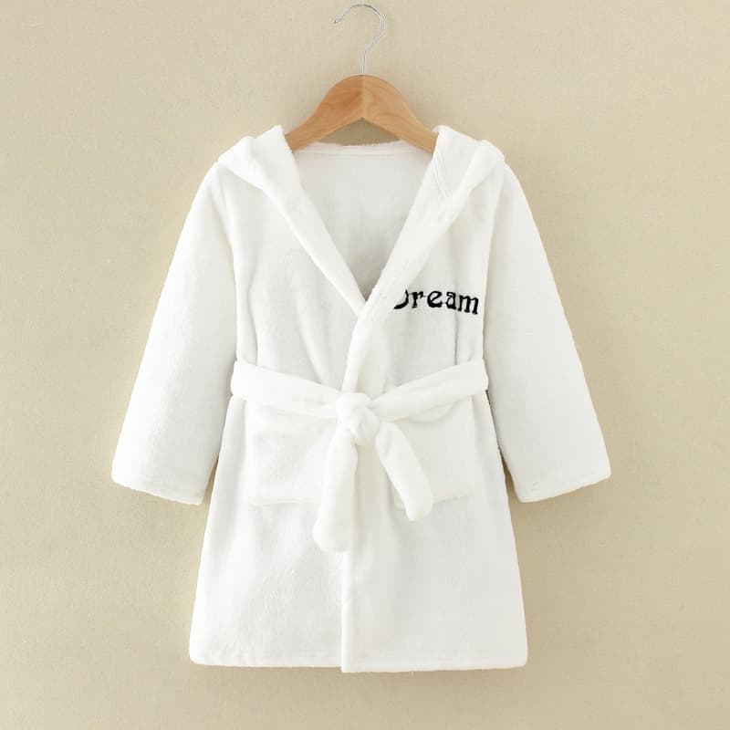 Cross-border Children's Bathrobe for Boys and Girls, Spring Autumn Winter Robe Pajamas, Cartoon Flannel Hooded Kids Loungewear