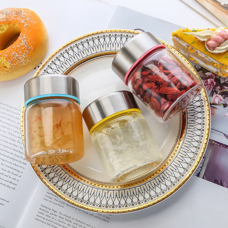 Glass Jar Household Airtight Storage Jar, Drop-Resistant Glass Jar for Dried Fruits, Storage Bottle, Tea Canister, Tea Set