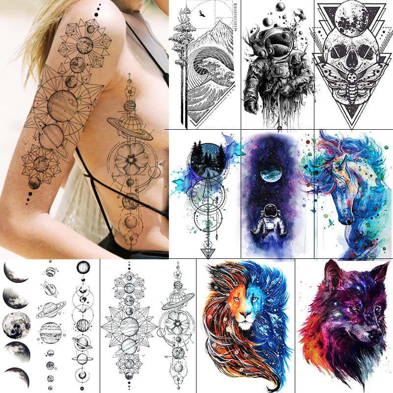 Cross-border New Animal Head Arm Tattoo Water Transfer Temporary Tattoo for TikTok Amazon Tattoo