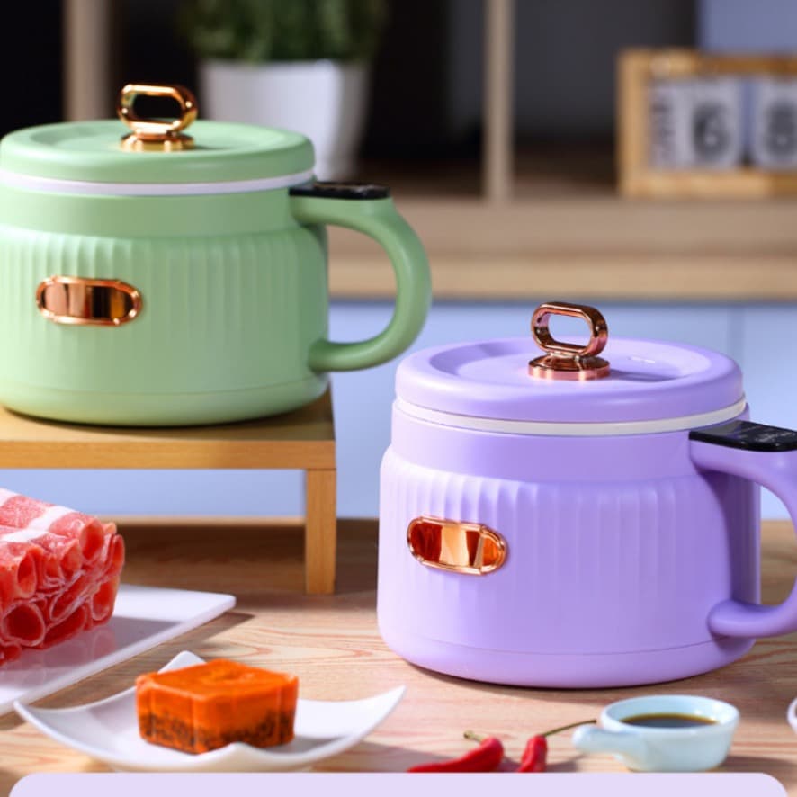 Export 220V/110V Electric Cooking Pot Wholesale European/American/British Standard Small Rice Cooker Electric Hot Pot Non-stick Electric Heating Pot
