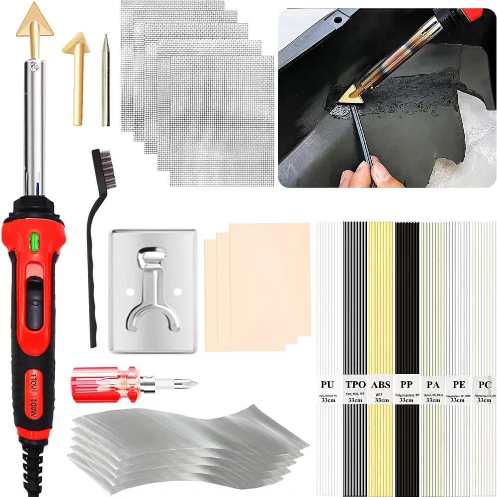 Cross-border direct supply of plastic parts repair and smoothing tool kit, 100W car bumper repair welding gun.
