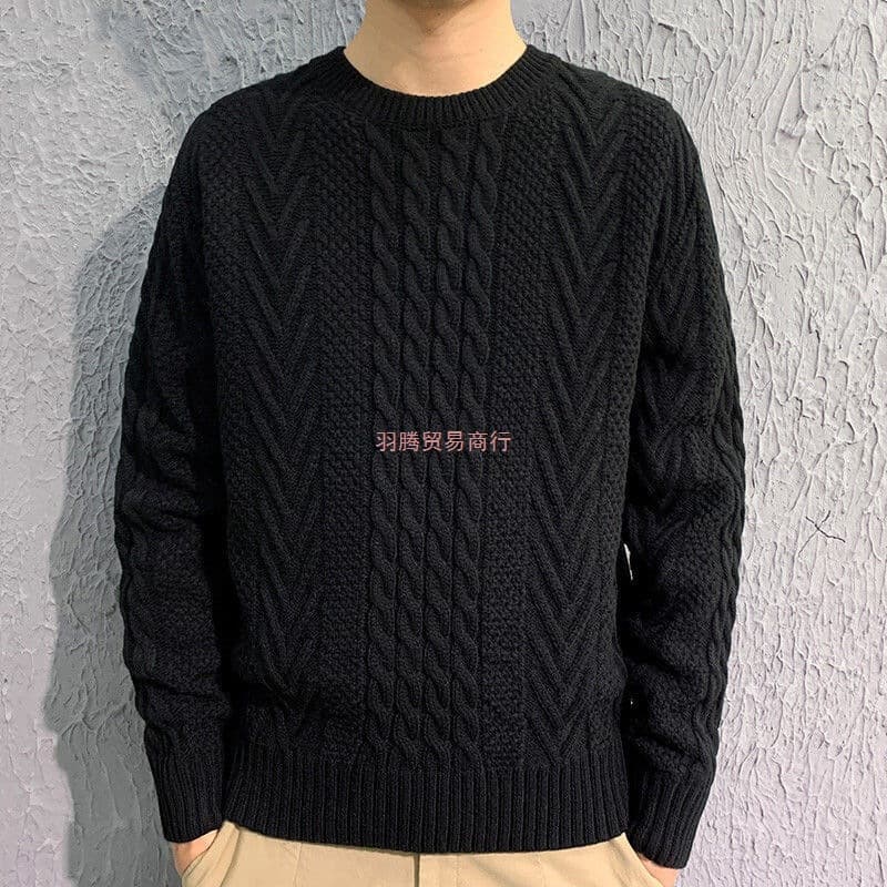 2025 Autumn/Winter New Sweater Jacket Men's Knitwear Couple's Outfit Thick Cable Knit Thickened Loose Korean Style Knit Top Trend