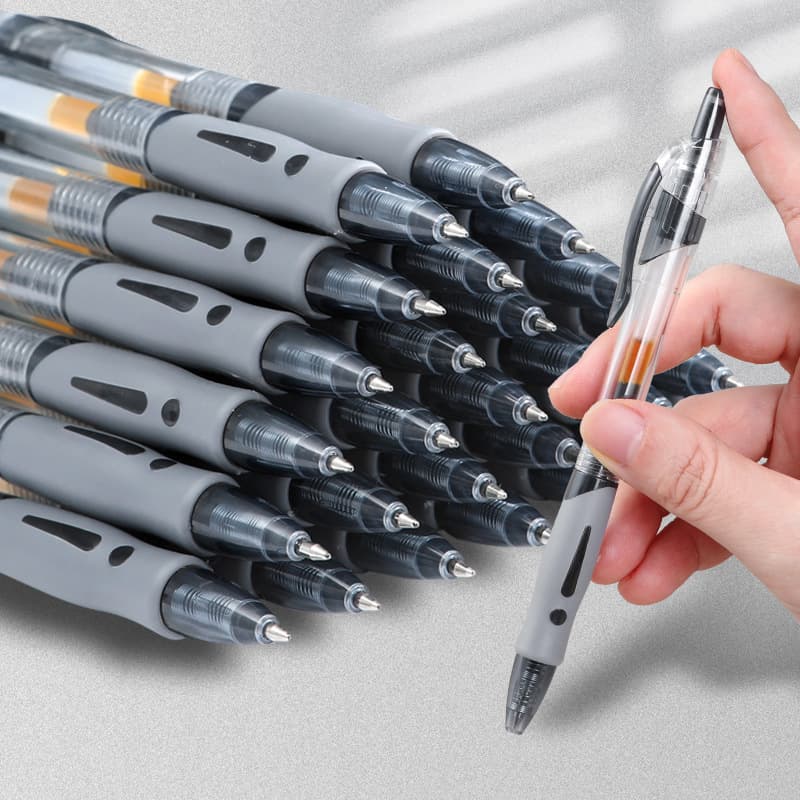 Quick-Dry Retractable Gel Pen 0.5mm Red Blue Carbon Black Pen Student Exam Special Brush Question Pen Signature Pen