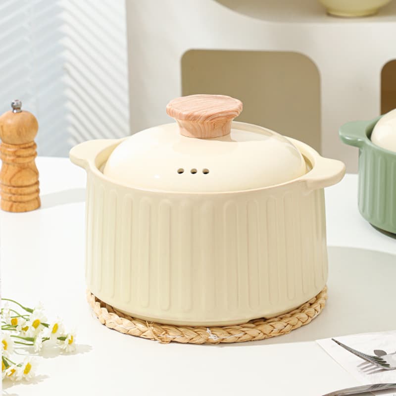 Ceramic casserole with high temperature resistance, open fire, dry burning, non-cracking, non-stick pot, home clay pot, kitchen Morandi soup pot, color