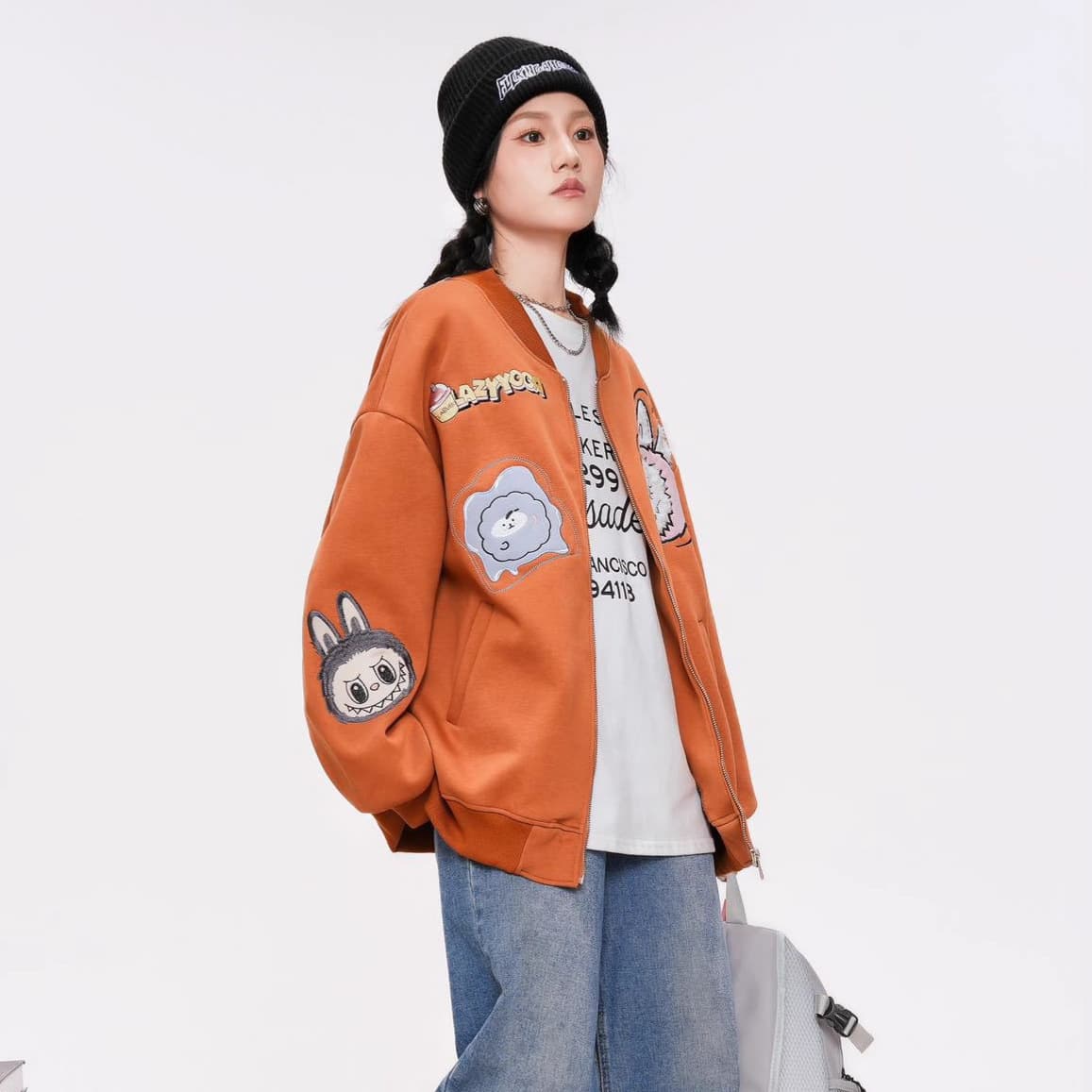American Retro High Street Heavy Embroidery Jacket for Women Autumn/Winter New Style Loose Casual Versatile Cardigan Plus Size Jacket