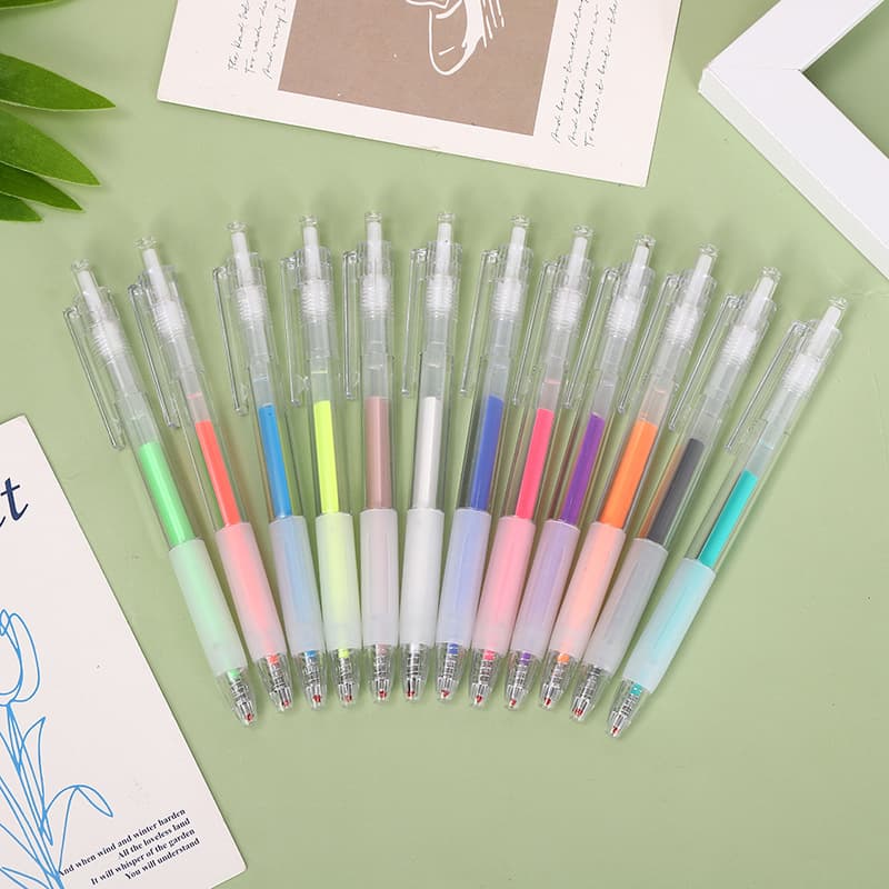 12-color 3D three-dimensional jelly pen student color notebook pen candy color painting pen creative press juice pen wholesale