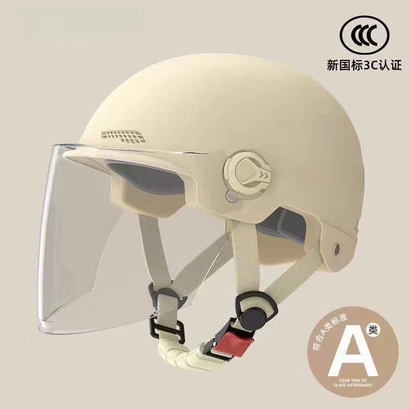 Summer Helmet for Electric Bicycle, New National Standard Certified, Sun-Protective, Breathable, Unisex Motorcycle Half Helmet
