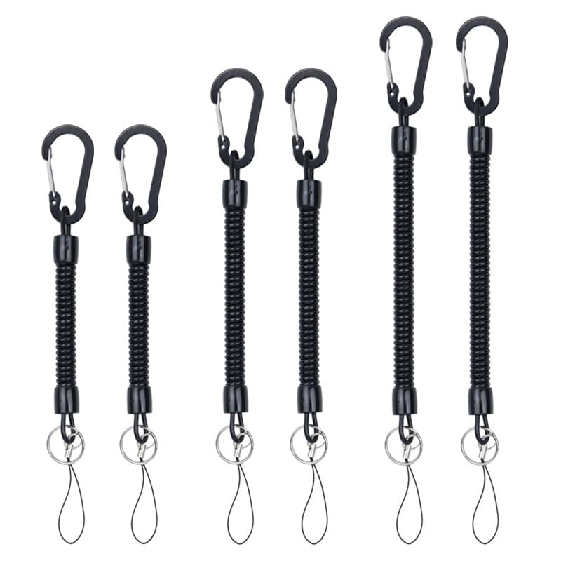 Upgraded 1m~2m Elastic Lanyard for Fishing Pliers Fish Controller Multi-Purpose Anti-Loss Strap with Carabiner Stretch