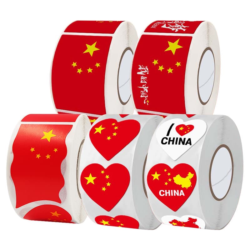 China Flag Stickers, Five-Star Red Flag Face Stickers, Love Heart, National Day Student Face Stickers, Mixed Pack Flag Stickers