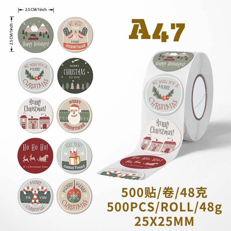 New Christmas Stickers Merry Christmas Gift Wrapping Stickers Sealing Labels Holiday Label Paper