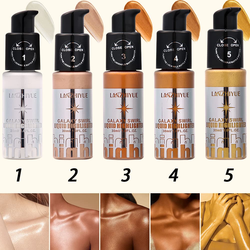 Amazon US/EU Liquid Highlighter Oil for Face Contouring, Full-Body Shimmer Liquid, Beach Sexy Body Glow Oil