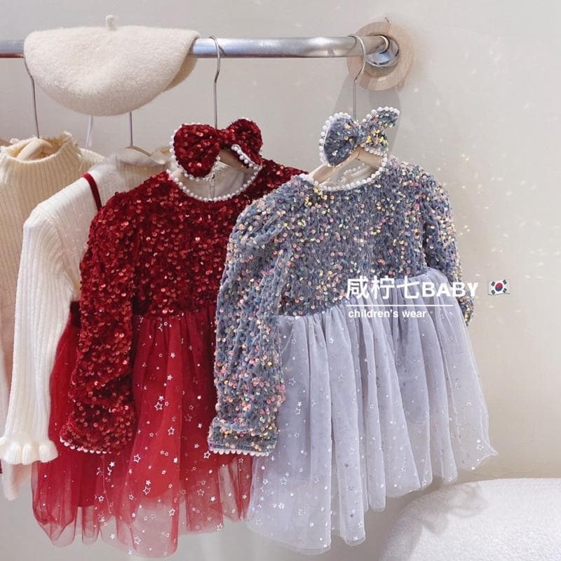 Girls' Fleece-Lined Dress 2021 New Fashion Christmas Autumn/Winter Birthday Party Princess Dress Children's Skirt