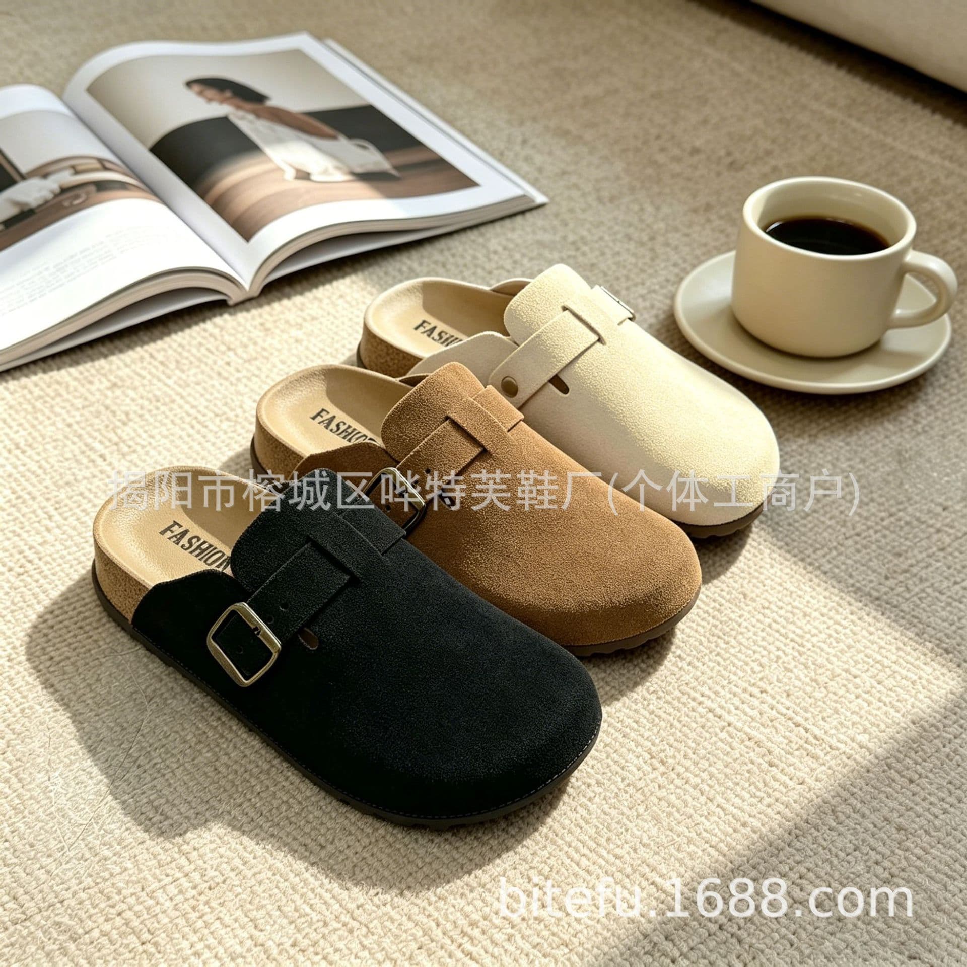 Thick sole heightening Birkenstock shoes for women 2026 spring and autumn outer wear slip-on lazy toe slippers small quantity can be ordered