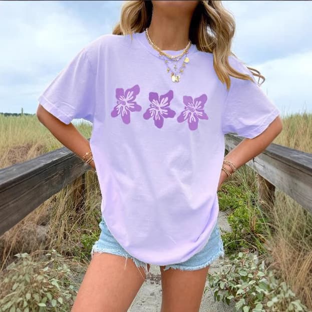Cute Printed Polyester Round Neck Plus Size Short Sleeve Women's T-Shirt Cross-Border European and American Loose Casual T-Shirt Top Wholesale