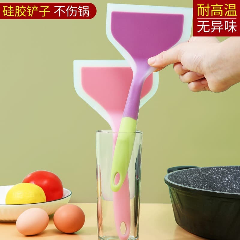 Food-grade silicone spatula corn roast translucent spatula tamagoyaki dual-color frying pan spatula non-stick pan frying