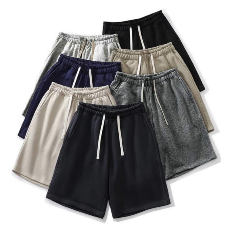 Sports Pants Solid Color Shorts Men's Summer Large Size Straight Black Loose Casual Knitted Men's Running Basketball Pants