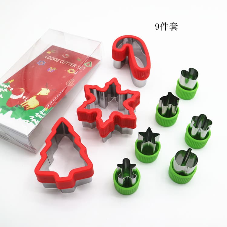Stainless Steel Christmas Cookie Cutter Set Snowflake Christmas Tree Cookie Mold Handguard Fruit Flower Cutter In Stock
