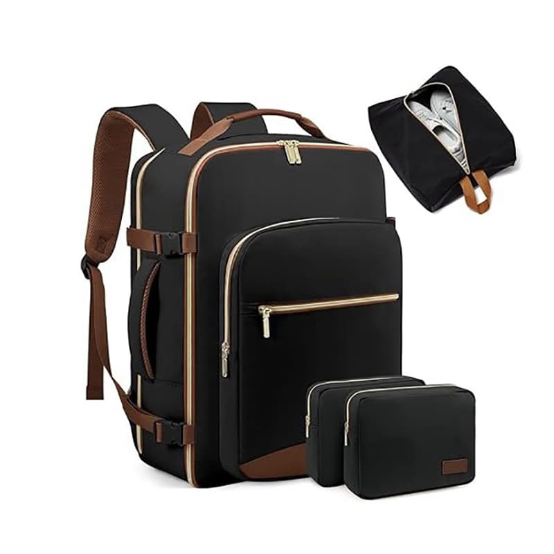 Unisex Business Backpack Large Capacity Carry-on Luggage Bag Trendy Color-block Travel Computer Backpack