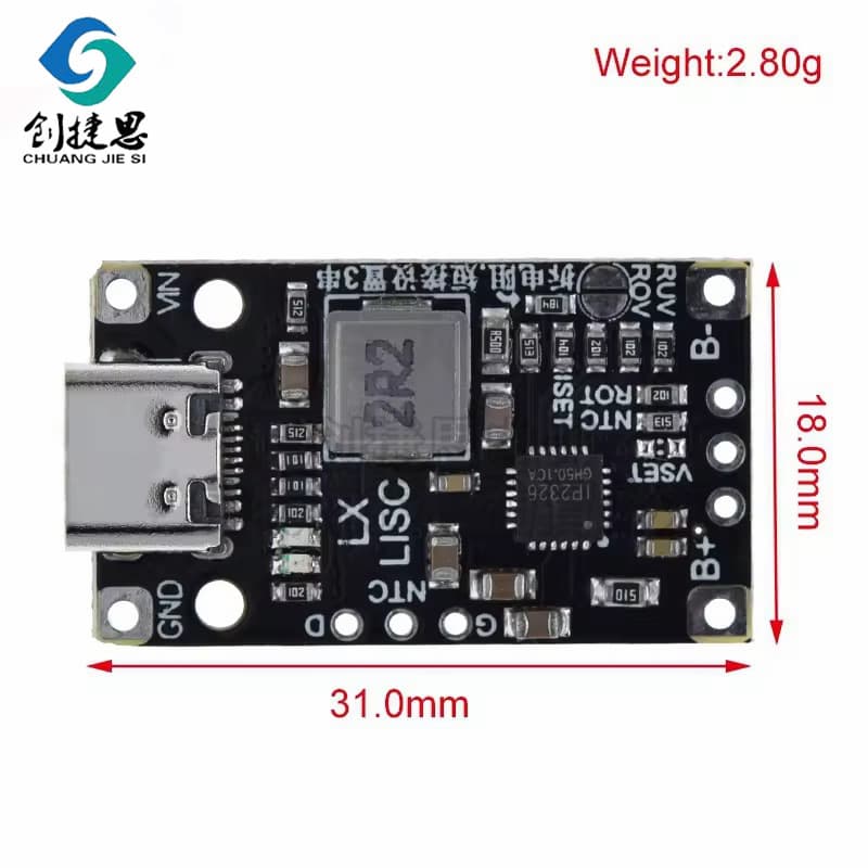 2S/3S 3.7V Li-ion Battery 5V Charge 2-Series/3-Series Li-ion Battery Buck-Boost Charging Module Supports QC Fast Charging