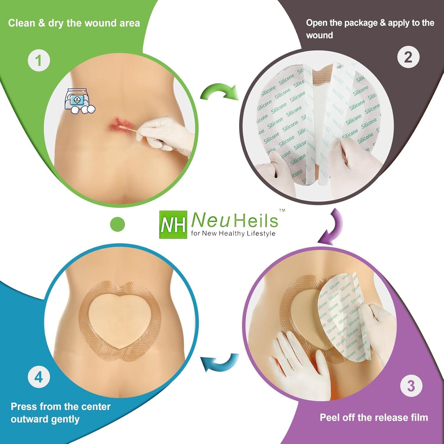 Polyurethane Foam Dressing with Border, Silicone Gel Wound Care Dressing for Elderly Sacral Pressure Ulcers