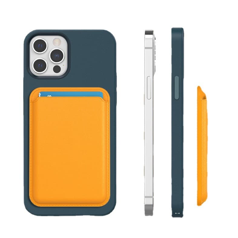 Compatible with Apple Magnetic Card Holder for iPhone 14, PU Leather Magsafe Phone Back Sticker Card Wallet