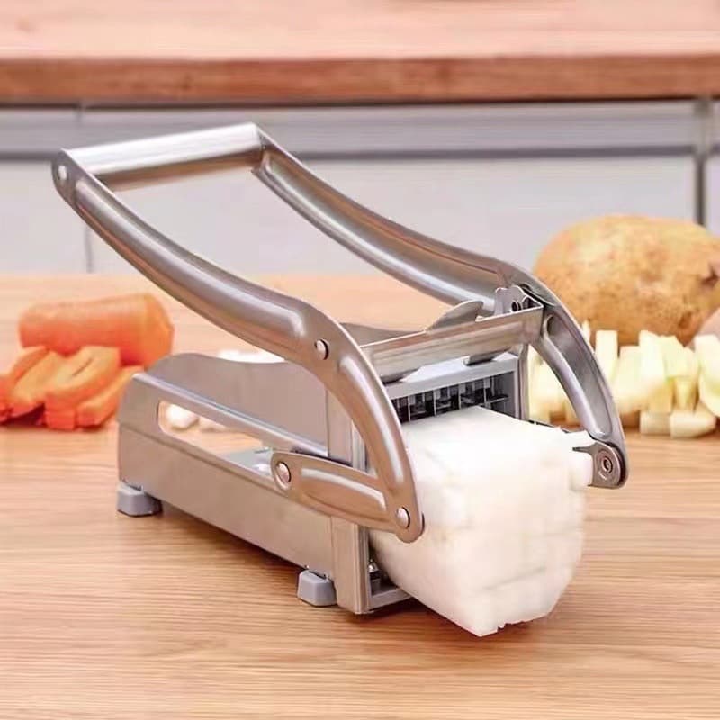 Cross-Border Stainless Steel Potato Slicer for Home Kitchen, Vegetable and Fries Cutter, Manual Press