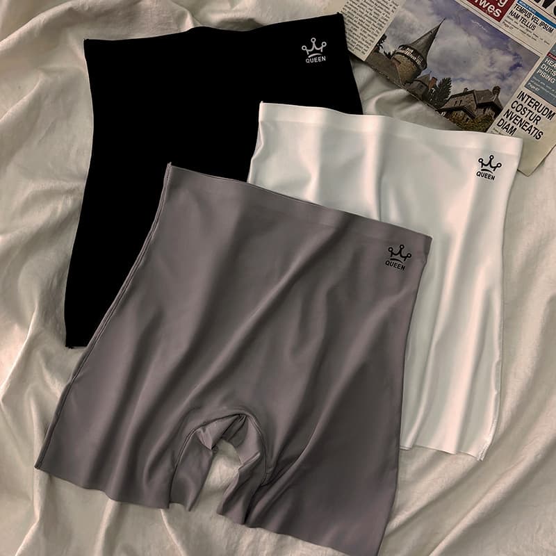 Pure Cotton High Waist Ice Silk Safety Pants Women's Flat Foot Underwear Short Pants Anti-Light Bottoms Tight Fit Inner Shorts