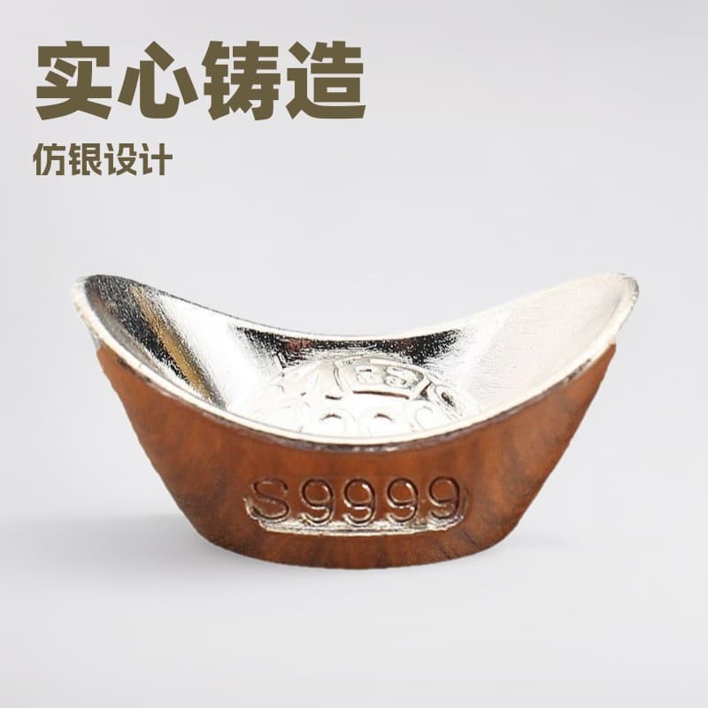Solid imitation silver fortune alloy metal ornaments silver ingot birthday gift jewelry scenic spot hot selling gift