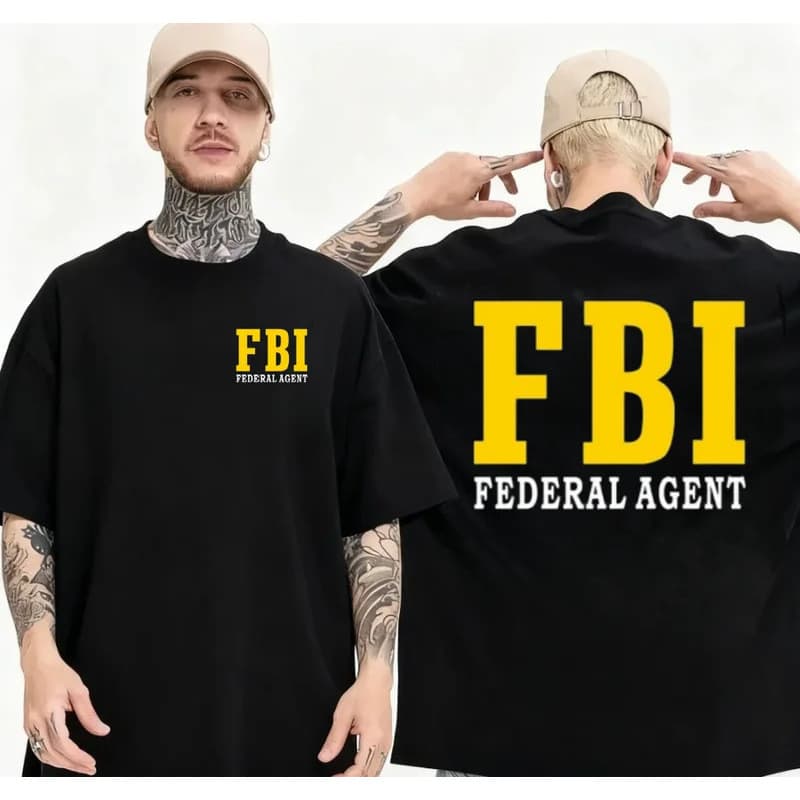 [Cross-border EU Size] FBI Investigates Men's Pure Cotton T-shirt FBI S