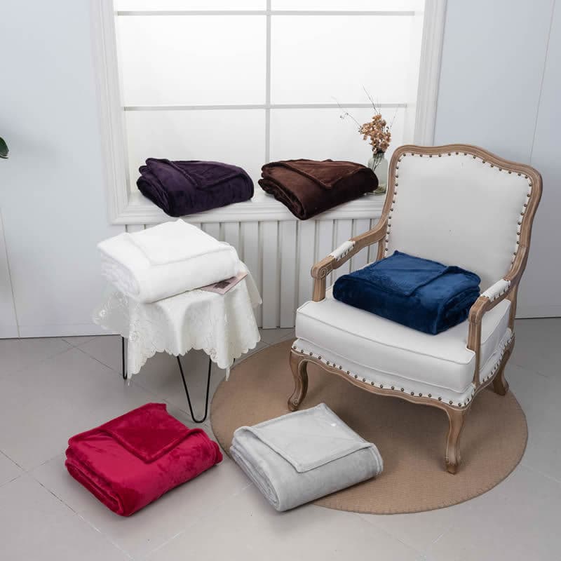 Drop shipping solid color thick blanket, coral fleece pet blanket, flannel office throw blanket, gift cross-border blanket